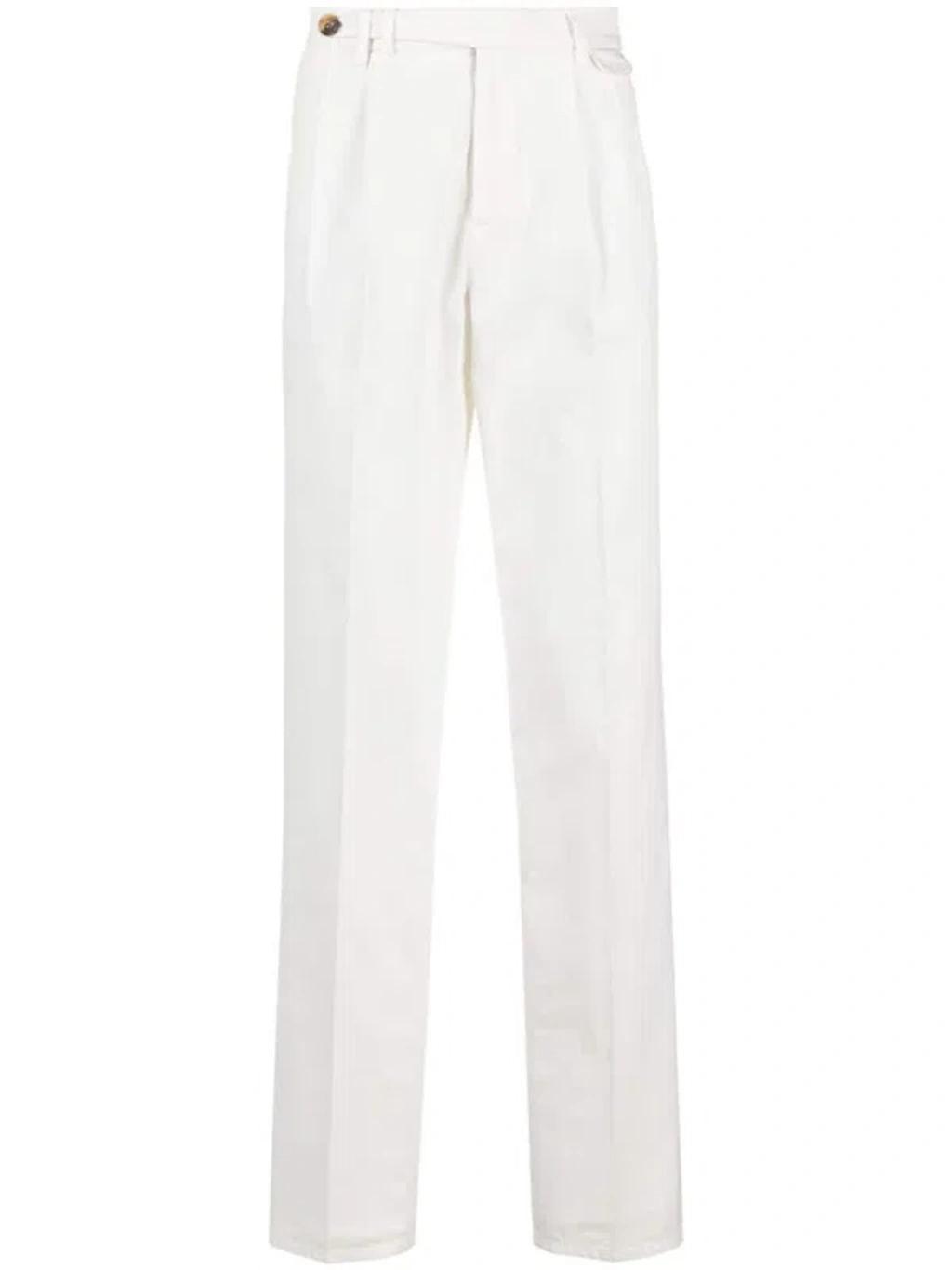 BRUNELLO CUCINELLI Men Cotton Trousers In White Product Image