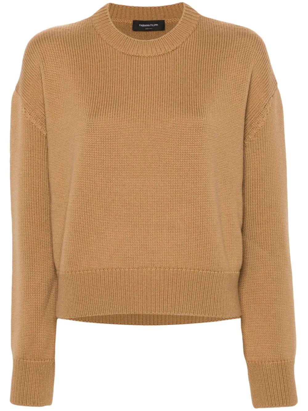 FABIANA FILIPPI Virgin Wool Sweater In Beige Product Image