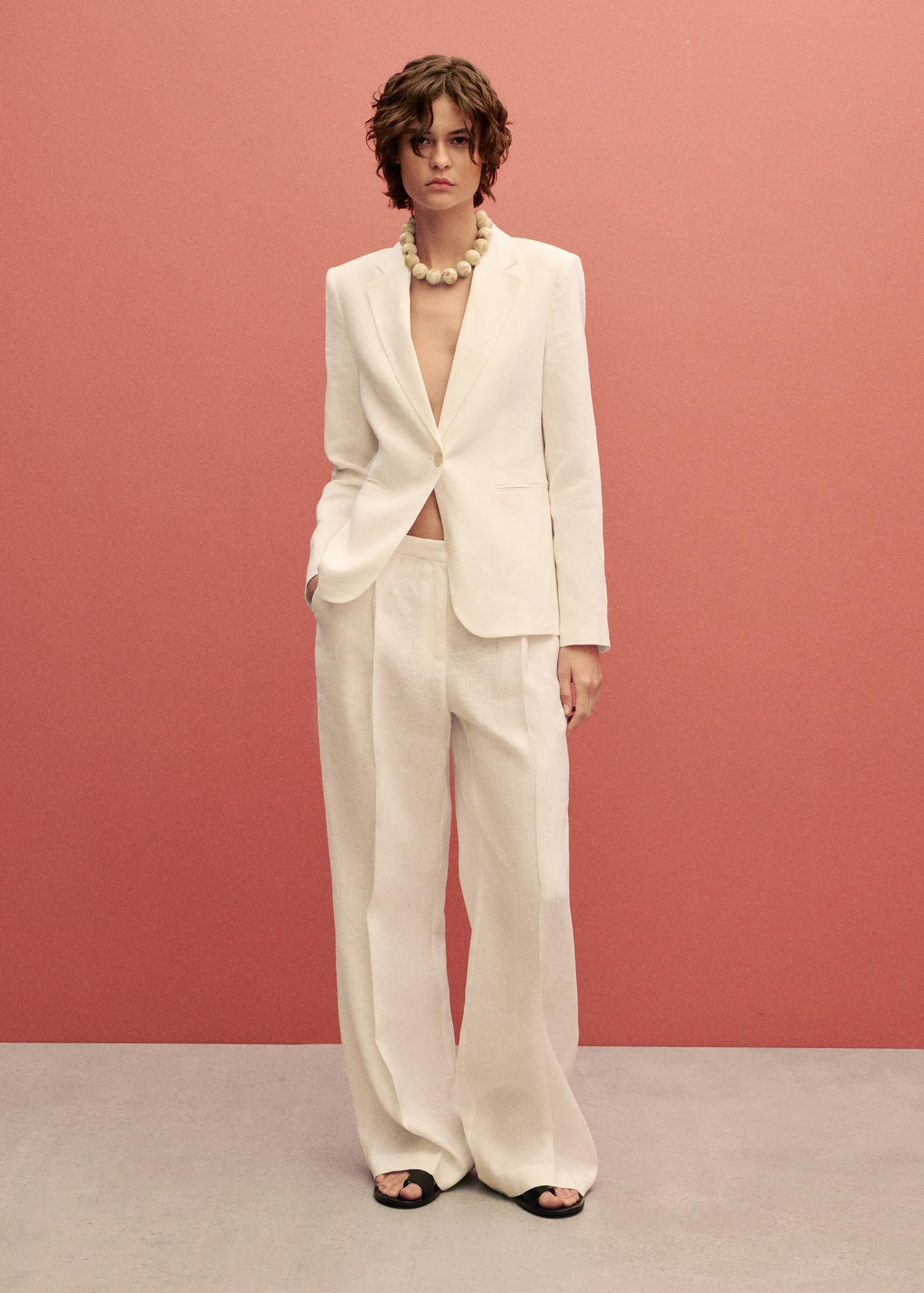 Linen suit blazer - Women | MANGO USA Product Image