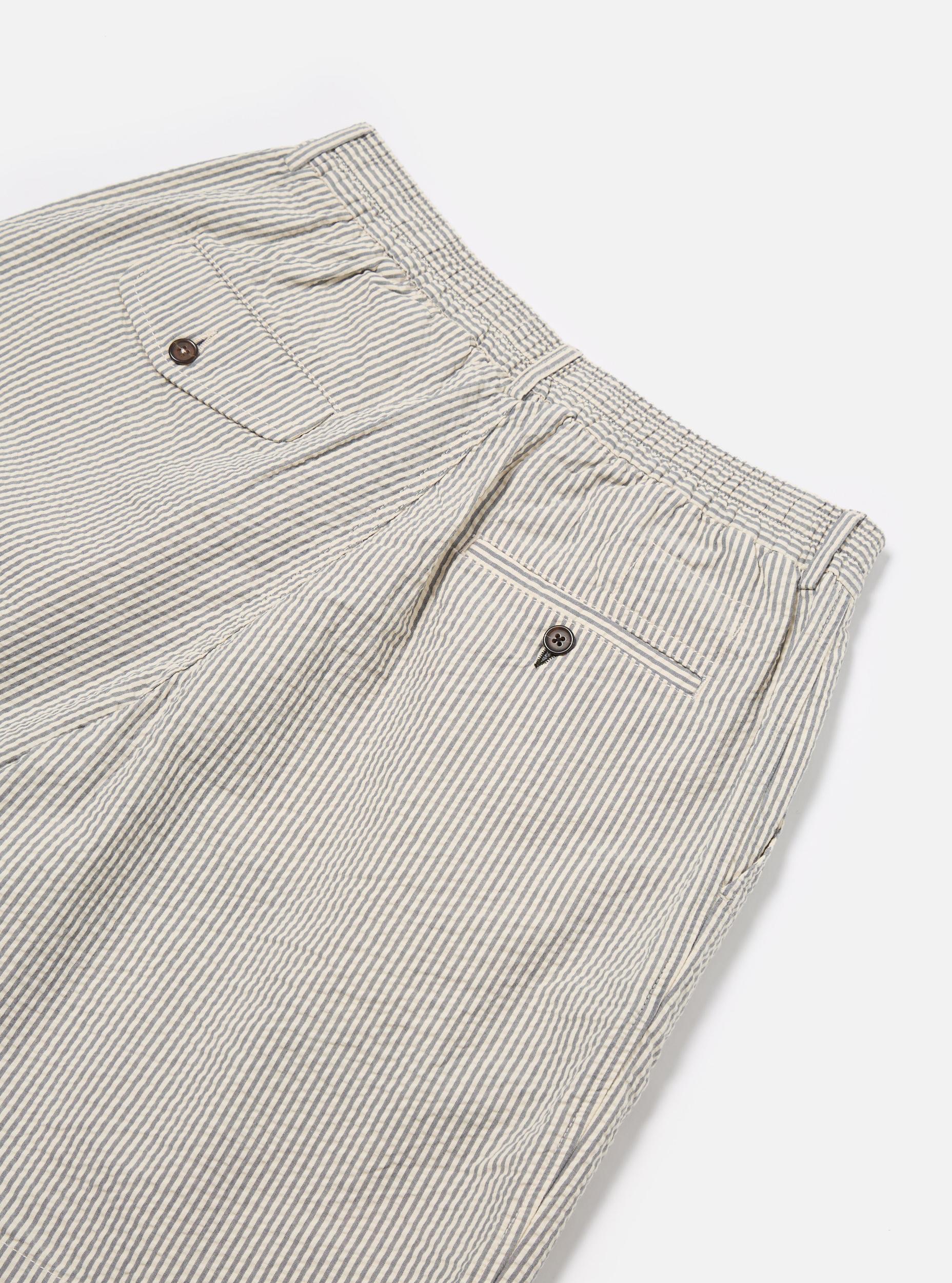 Grey Derby Stripe Pleated Track Short Product Image