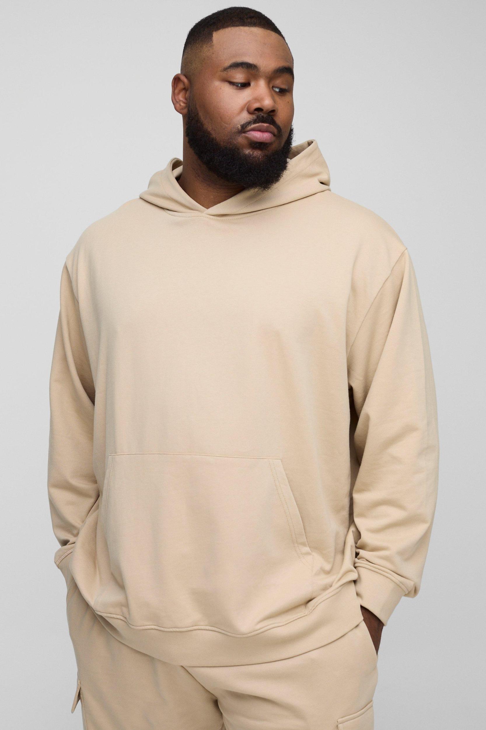 Plus 260GSM Loopback Regular Fit Basic Hoodie | boohooMAN USA Product Image