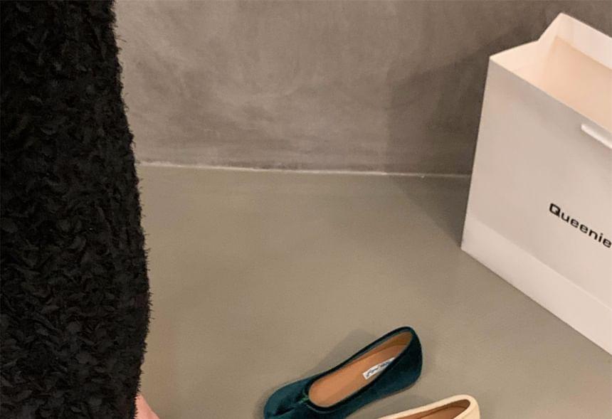 Plain Velvet Flats Product Image