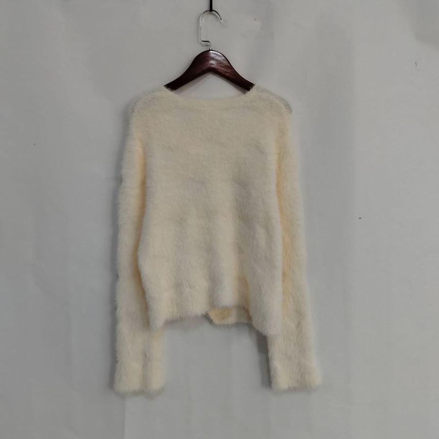 Flower Detail Faux Pearl Cardigan Product Image