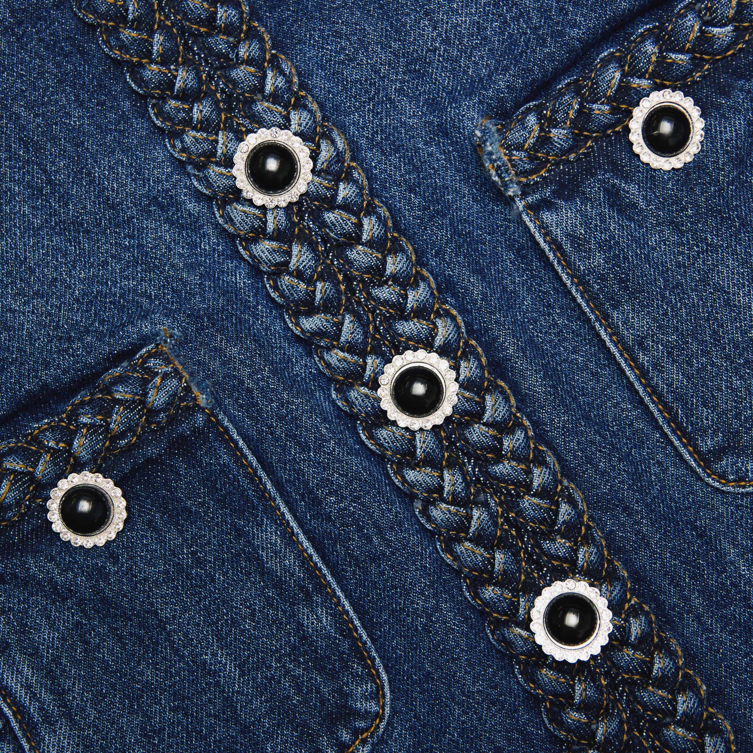 Denim Braided Mini Dress Product Image