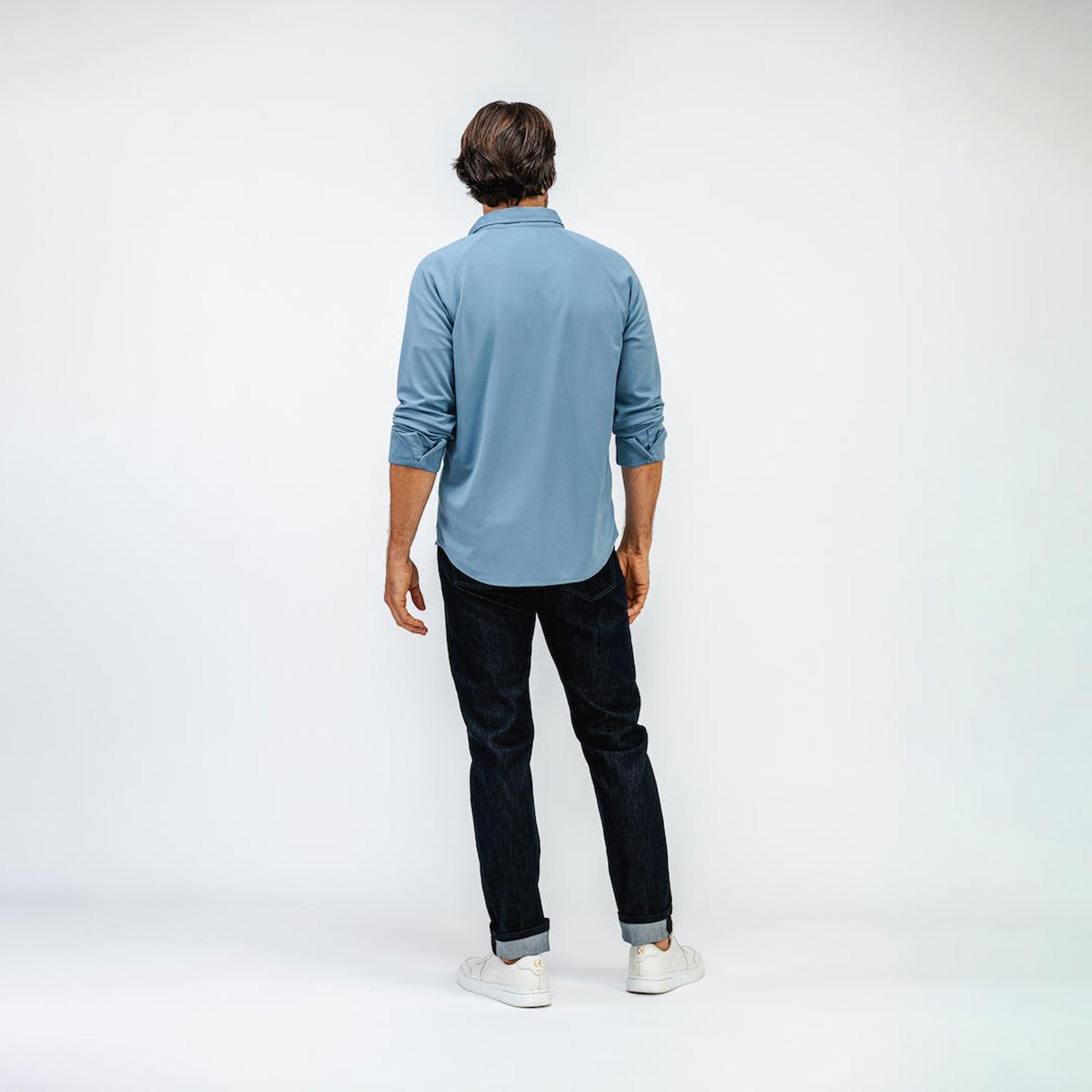 Men's Apollo Raglan Sport Shirt - Atlantic Blue Oxford Male Product Image
