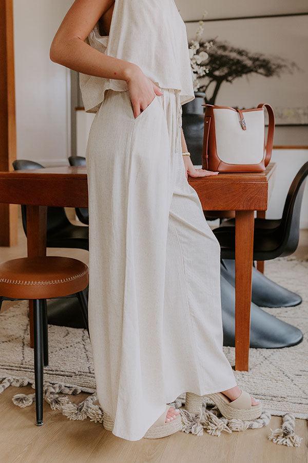 Boardwalk Stroll High Waist Linen-Blend Pants Product Image