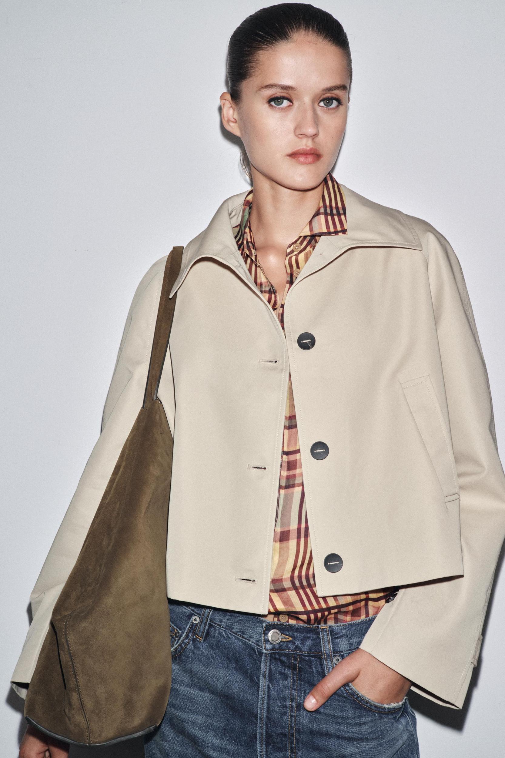 WATER REPELLENT SHORT TRENCH COAT ZW COLLECTION Product Image