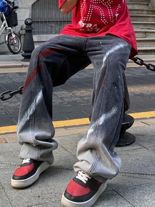 Men's Aged Loose Jeans Product Image