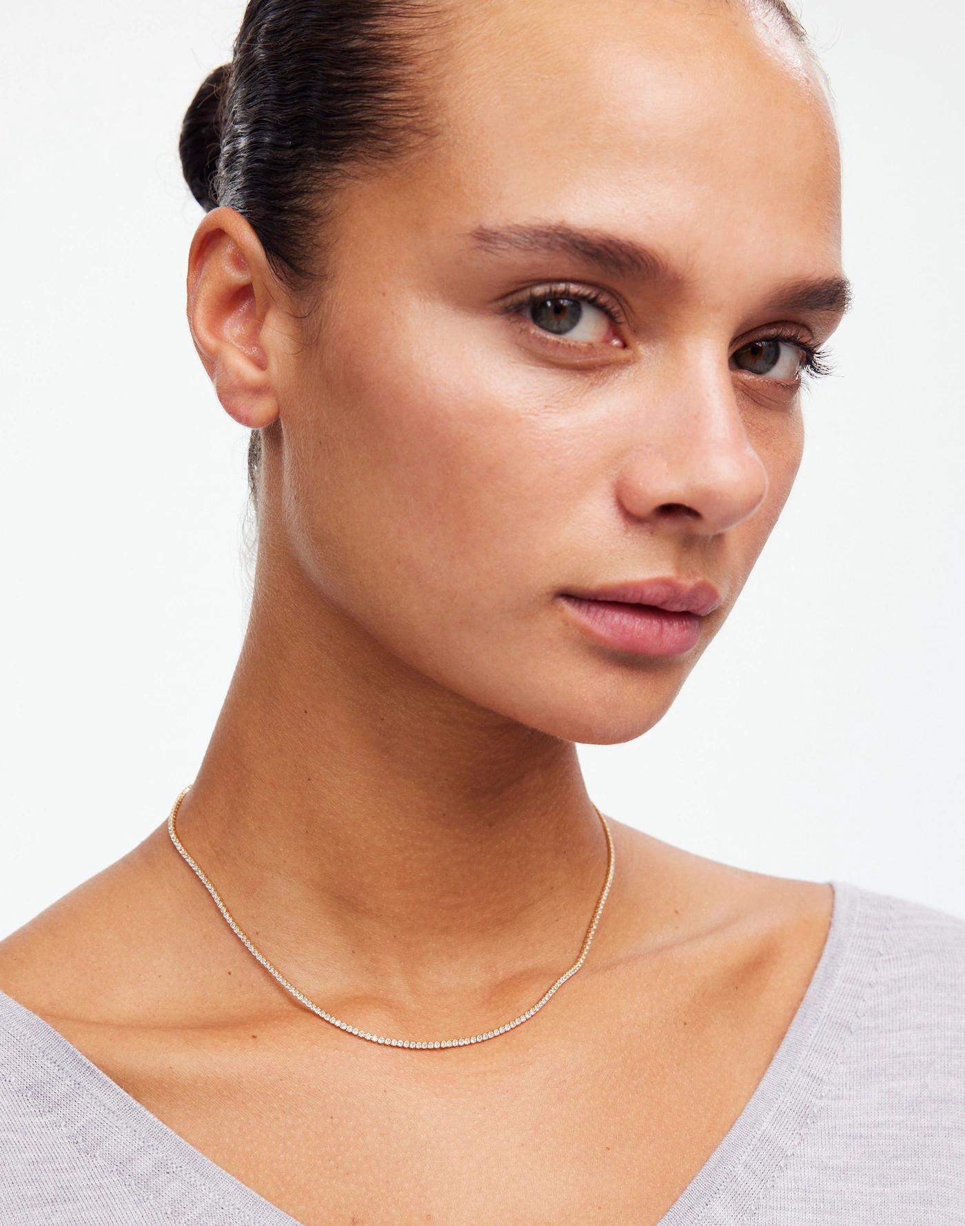 Demi-Fine Crystal Tennis Necklace Product Image