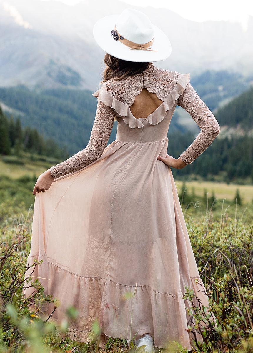 Sveta Maxi Dress in Light Taupe Female Product Image