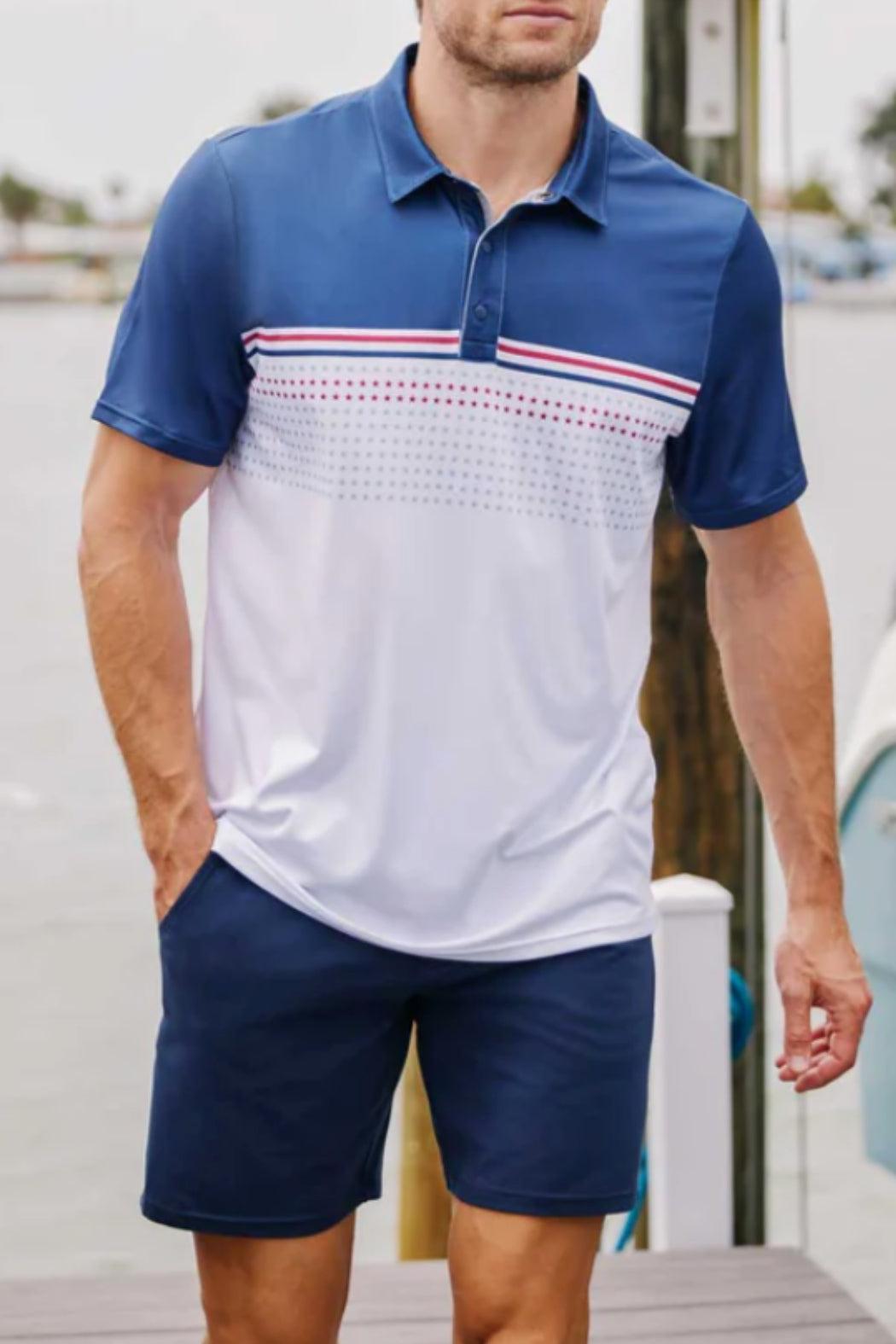 Banner Stars & Stripes Blocked Performance Polo Product Image