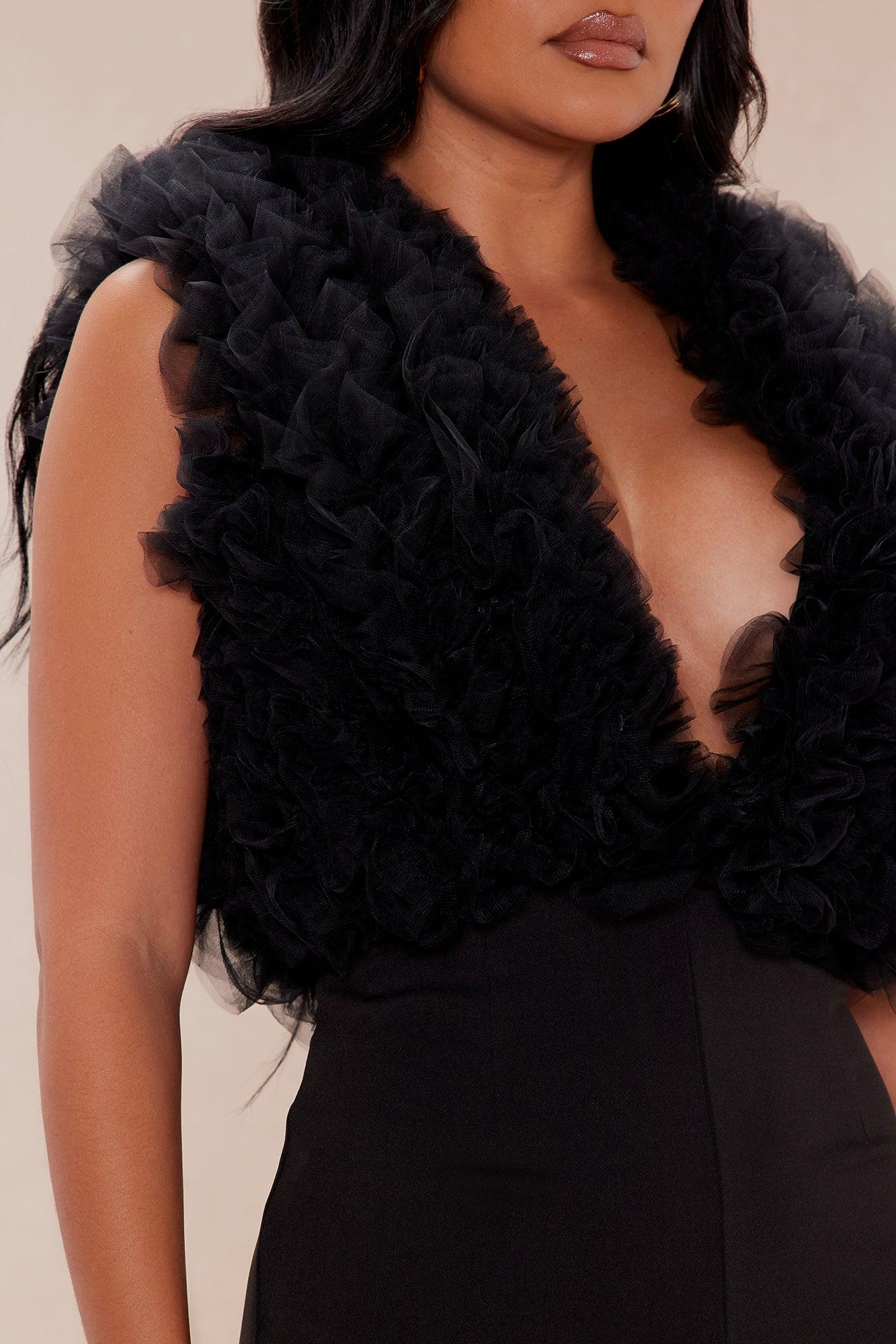 Josefina Tulle Jumpsuit - Black Product Image