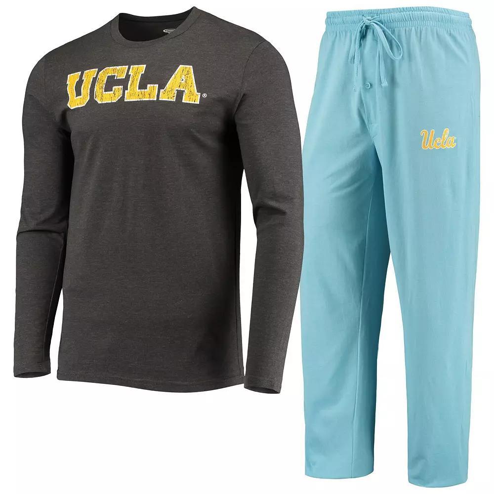 Men's Concepts Sport Light Blue/Heathered Charcoal UCLA Bruins Meter Long Sleeve T-Shirt & Pants Sleep Set, Size: 2XL Product Image