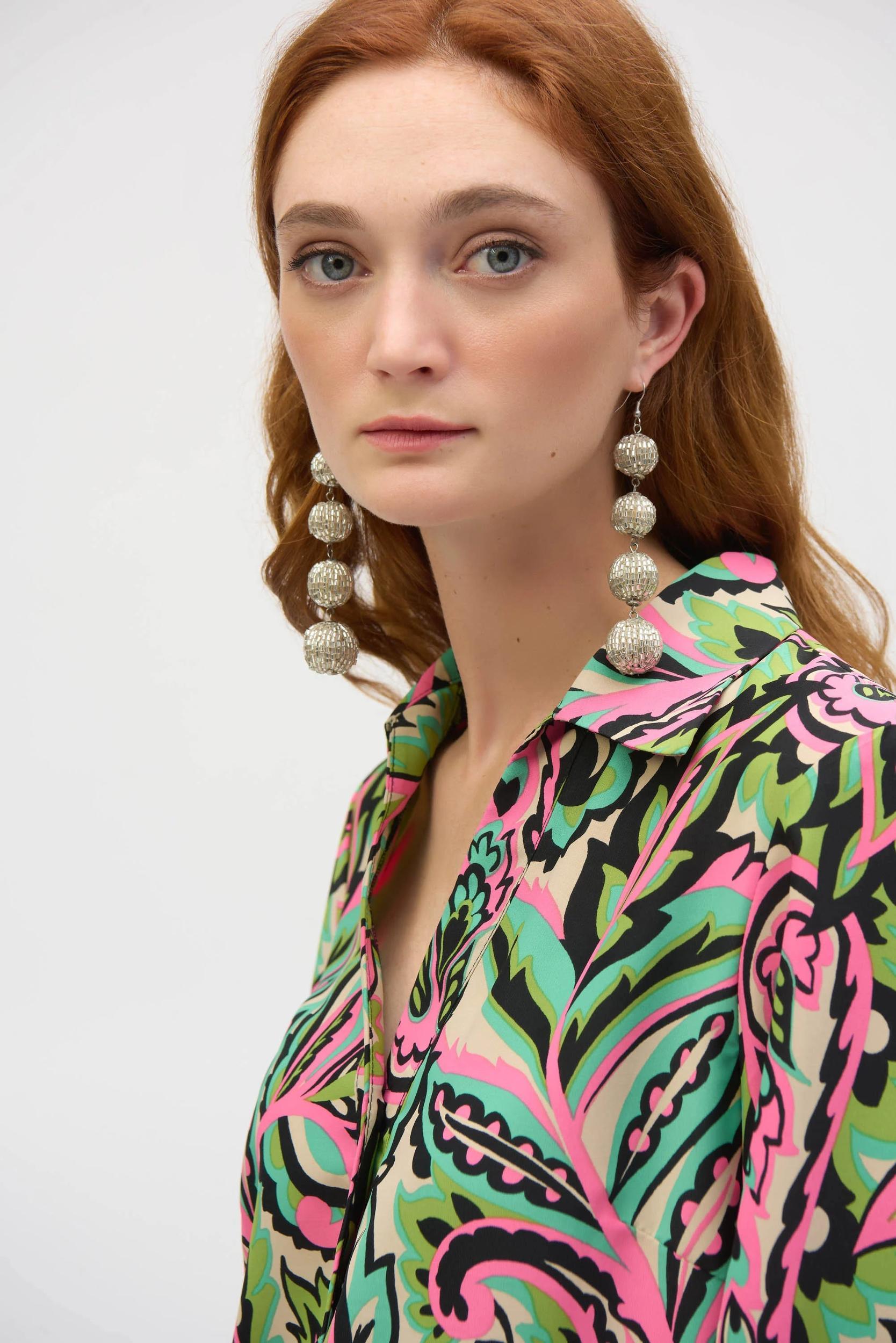 Woven Paisley Print Boxy Top Product Image