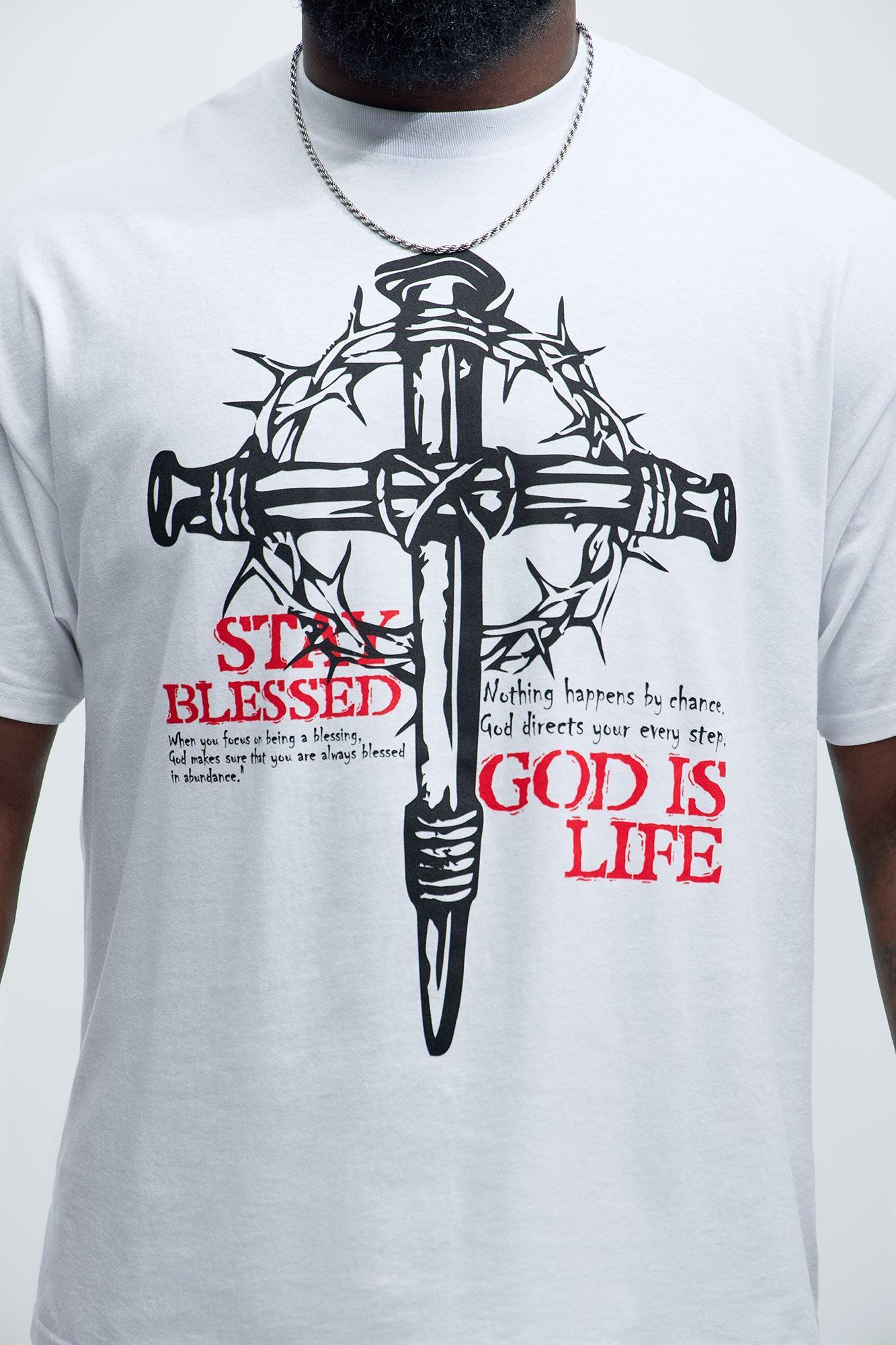 God Is Life Short Sleeve Tee - White Product Image