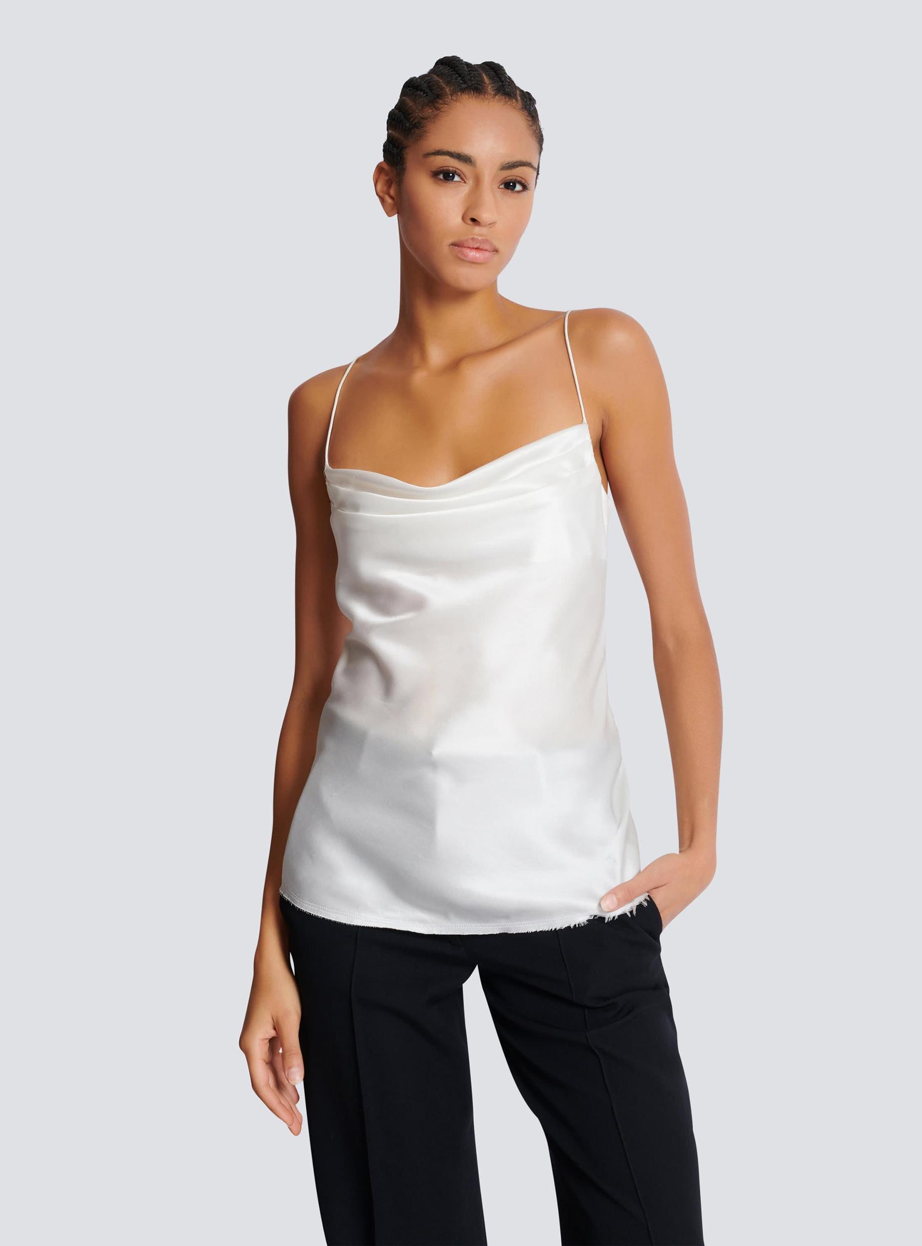 Draped satin top Product Image