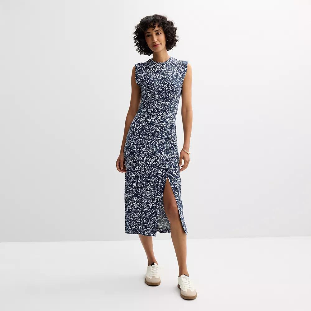 Women's Grey State Snap-Front Midi Dress, Size: XS, Whimsical Dot Print Product Image