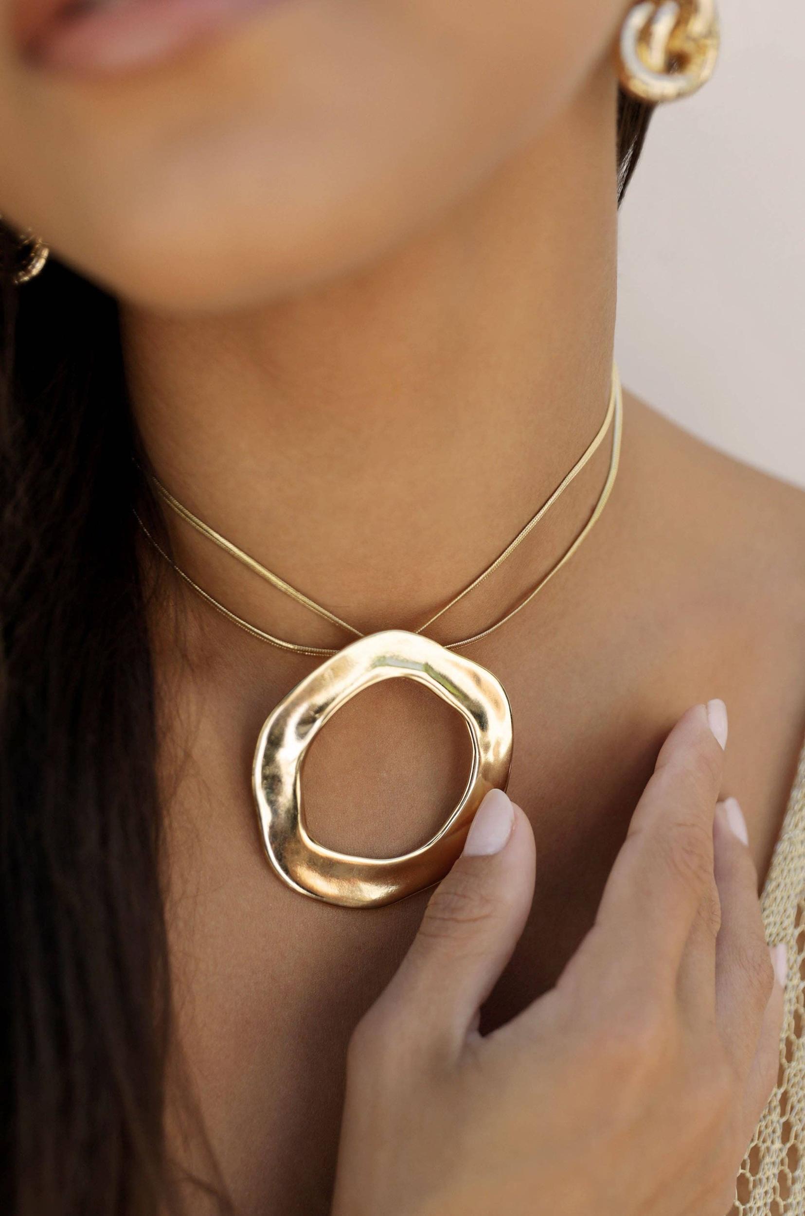 Open Circle Statement Necklace Product Image