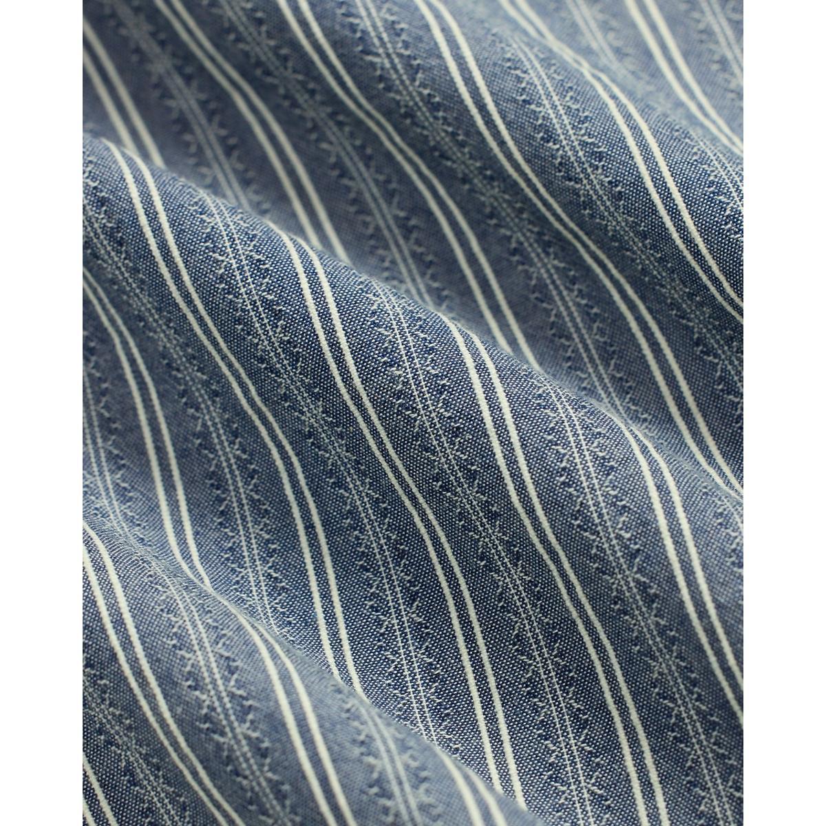 Striped Dobby-Chambray Workshirt Indigo Cream Product Image