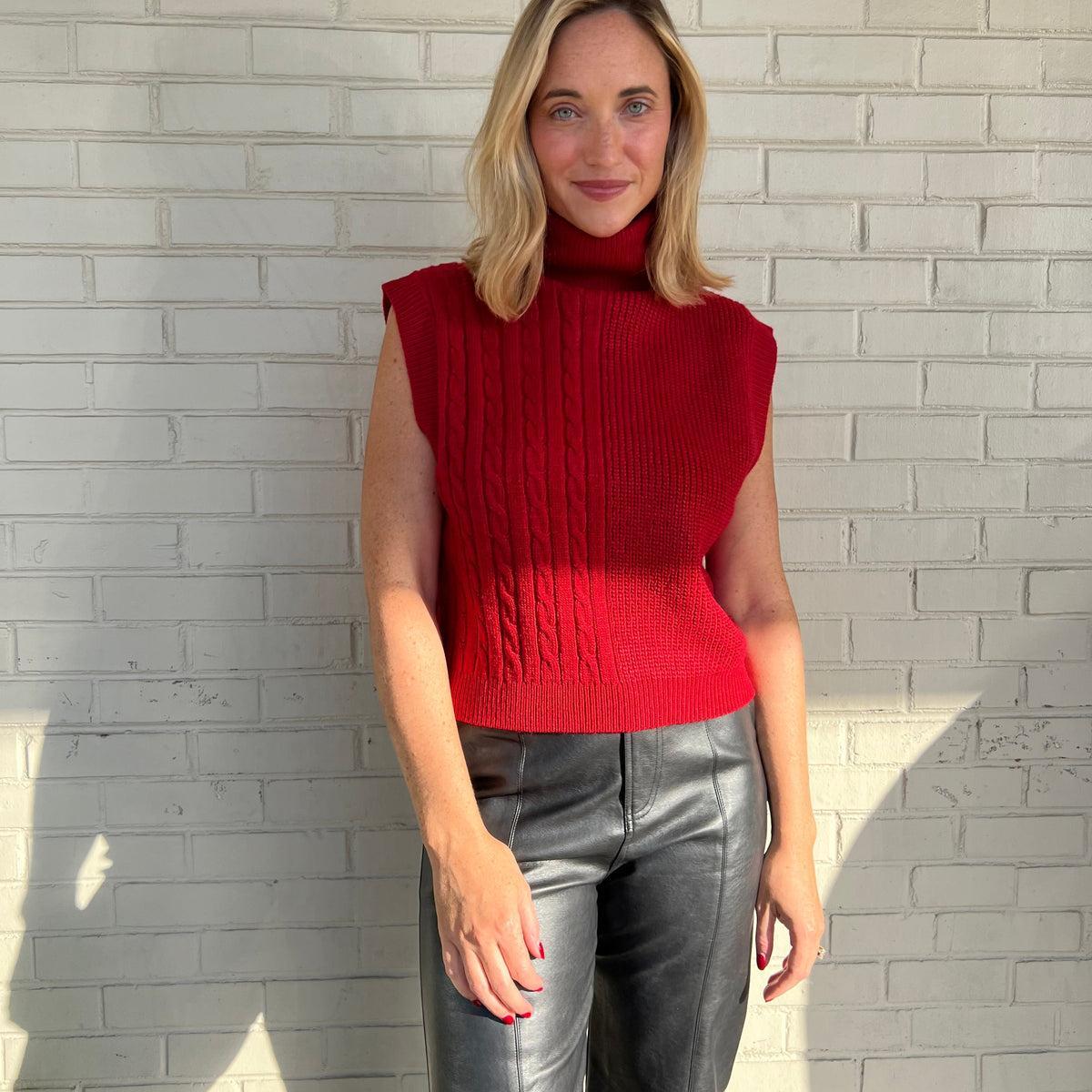 Romance Me Red Sweater Vest Product Image