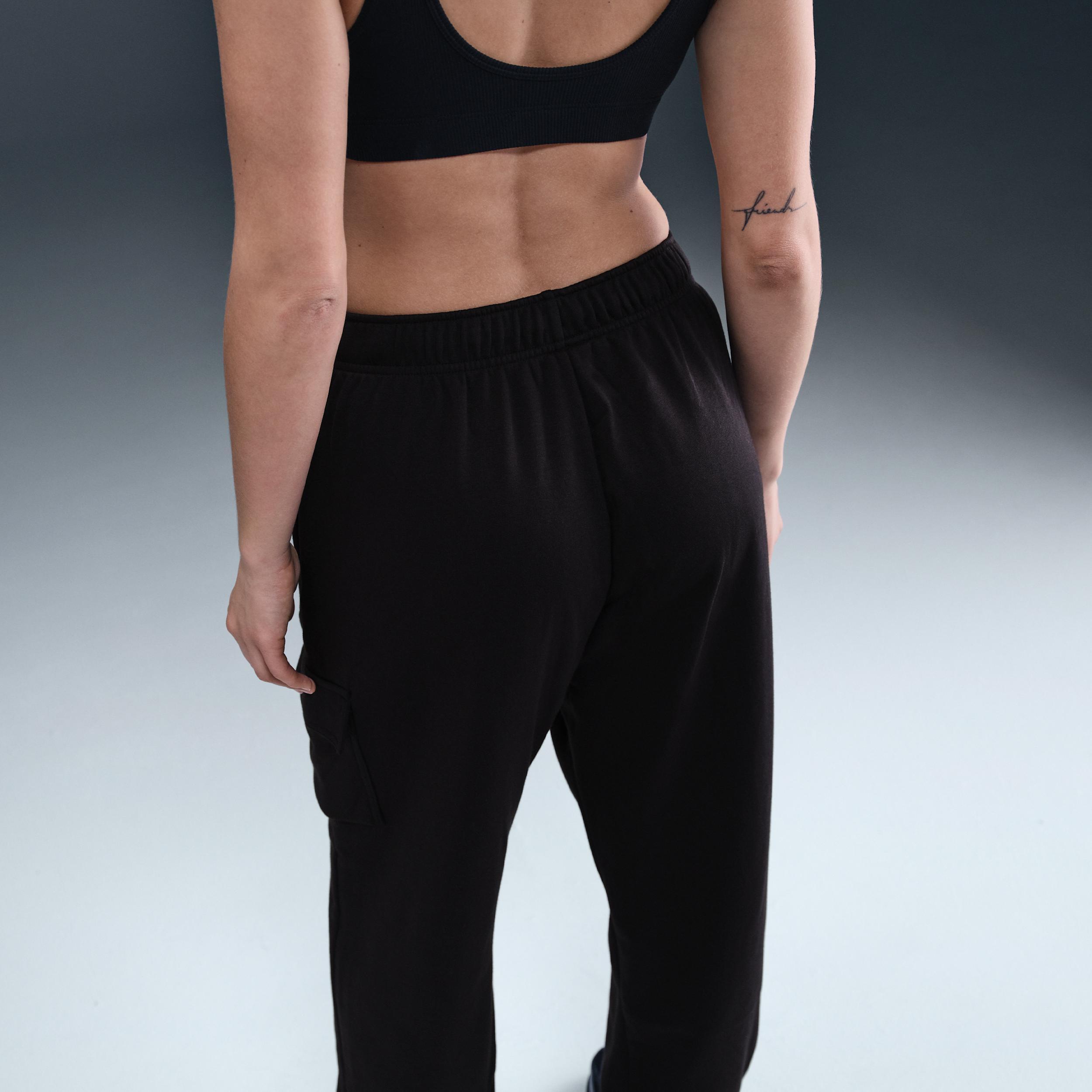 Women's Nike Sportswear Club Fleece Midrise Cargo Pants, Size: XL, Black Product Image