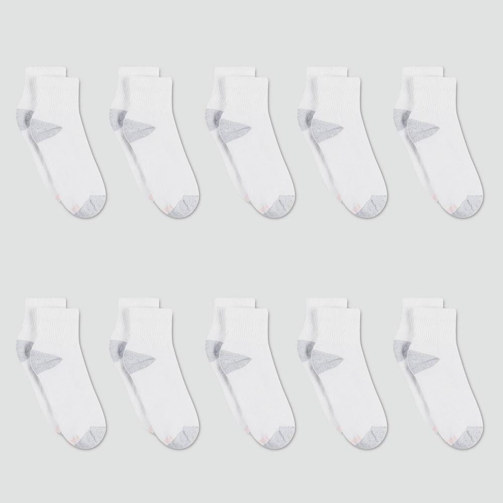 Hanes Women's Cushioned 10pk Ankle Socks 5-9: Polyester Reinforced Heel & Toe Product Image