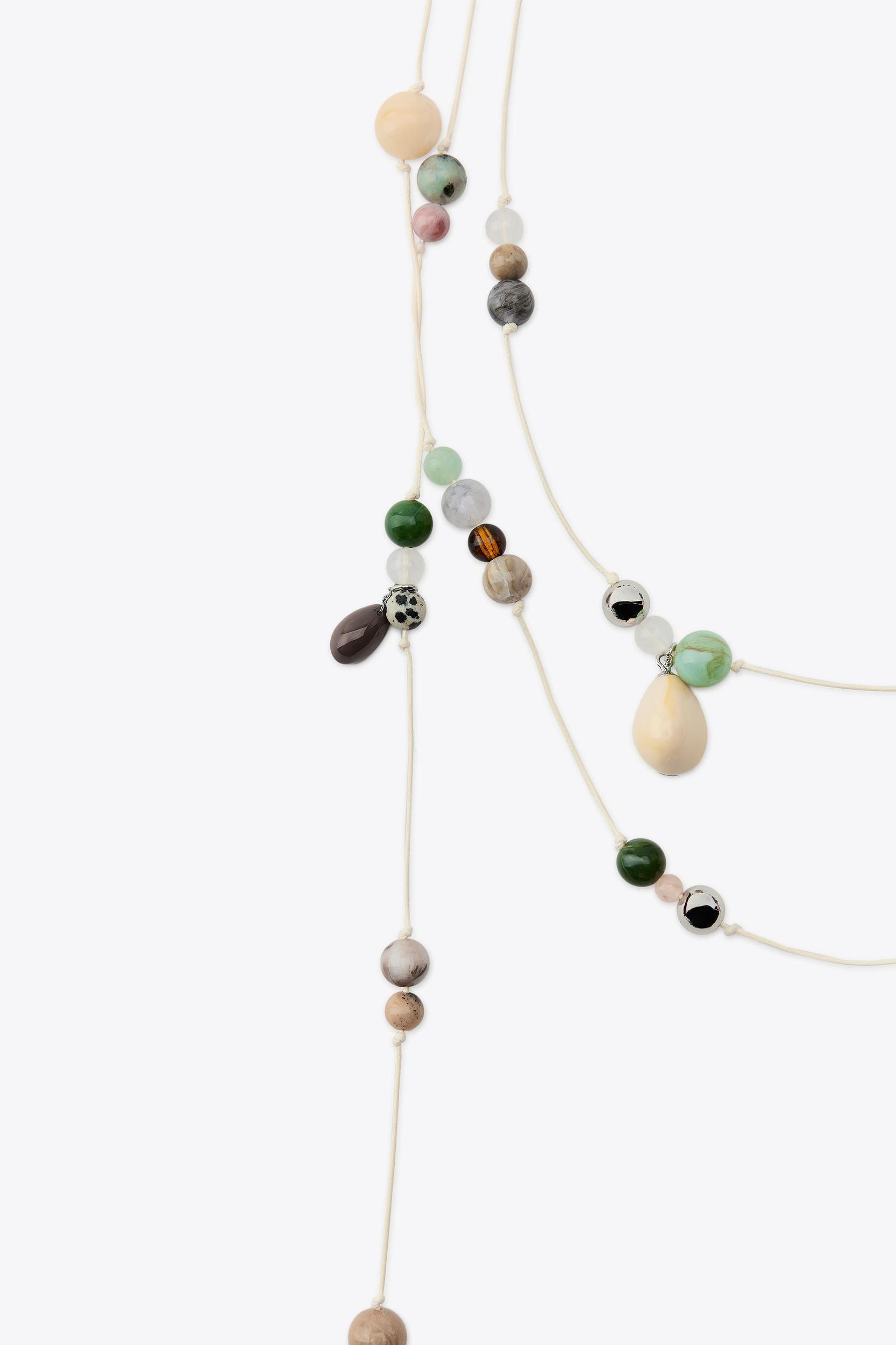 MULTIPOSITION STONE CORD NECKLACE Product Image