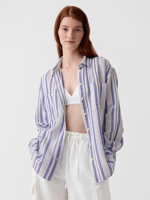 Crinkle Gauze Big Shirt Product Image