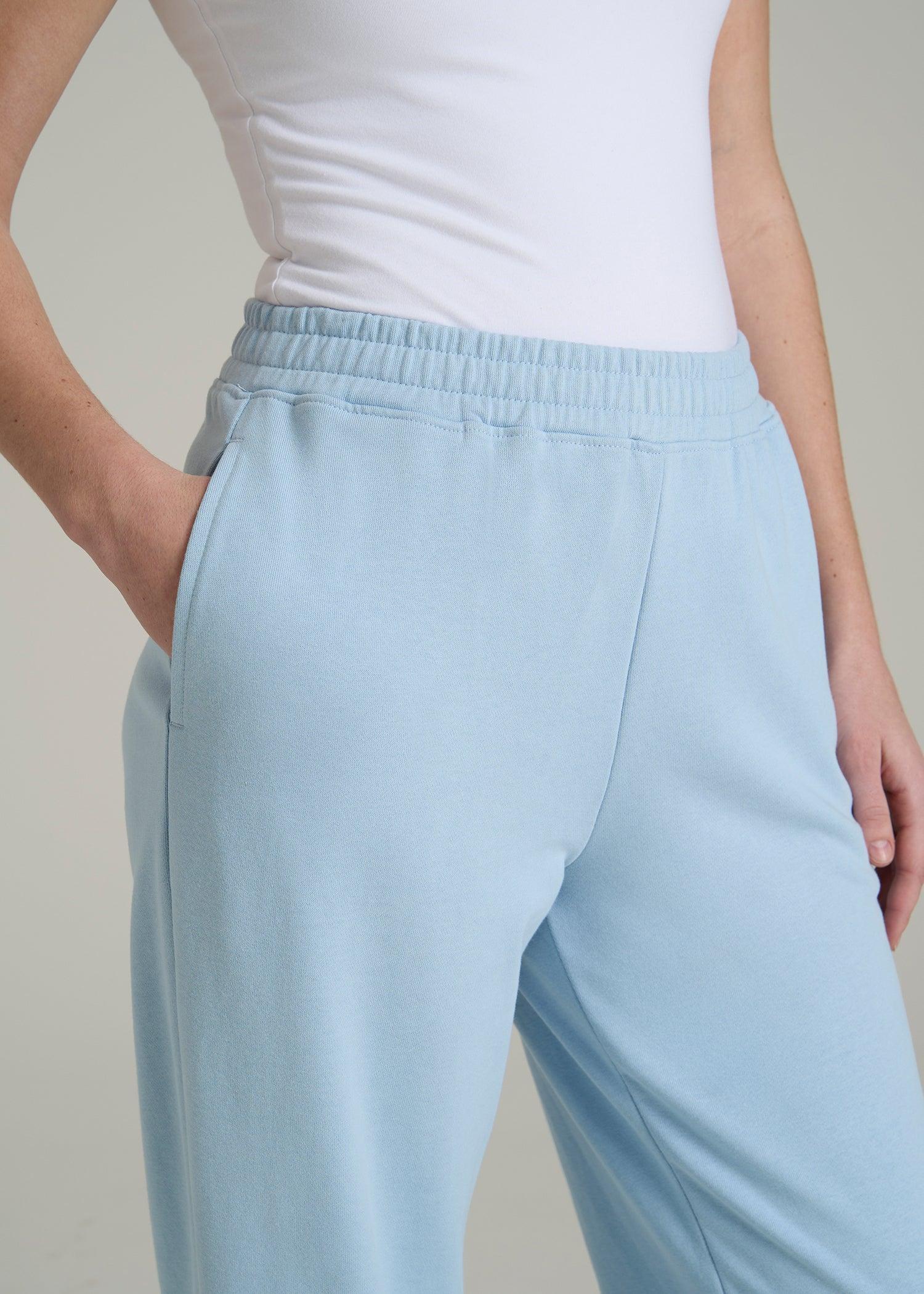 Wearever Oversized French Terry Joggers for Tall Women in Ice Blue Product Image