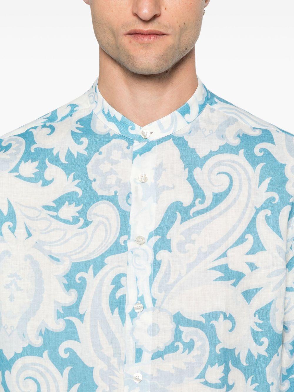 paisley-print linen shirt Product Image
