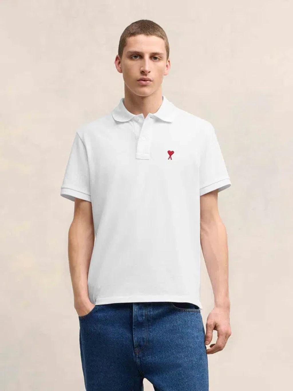 White Cotton Ami de Coeur Polo Product Image