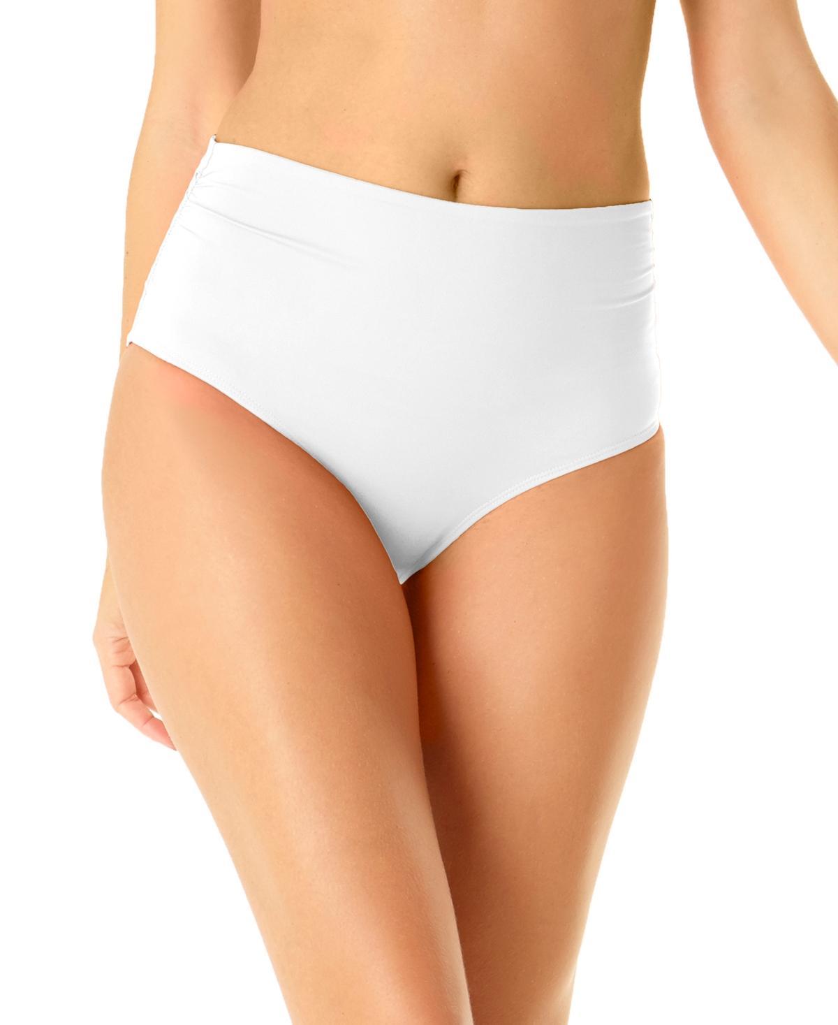 Anne Cole Women's Live In Color Convertible High Waist Shirred Swim Bottom in Black at Nordstrom, Size Large Product Image