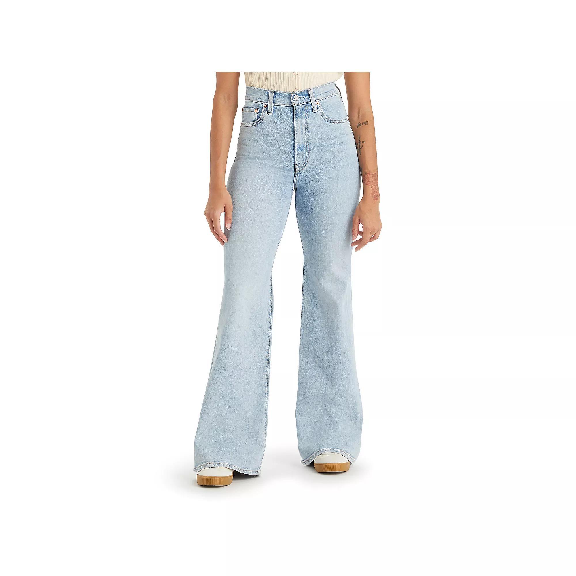 Levis Ribcage High Rise Distressed Flare Jeans Product Image
