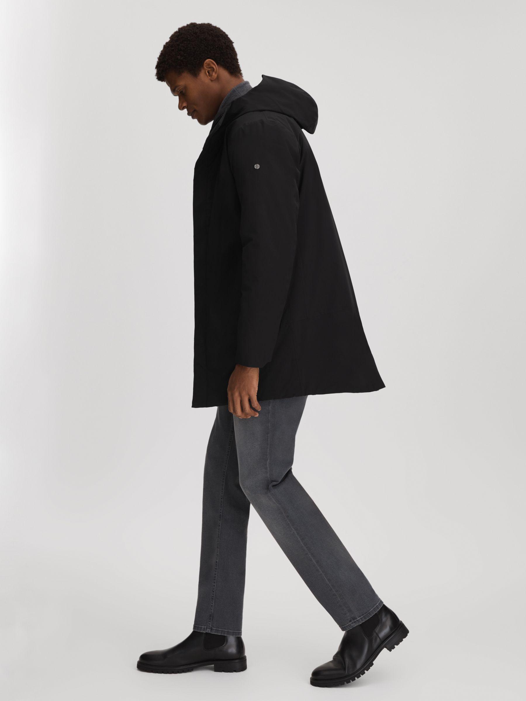 Scandinavian Edition Waterproof Hooded Coat in Black Product Image