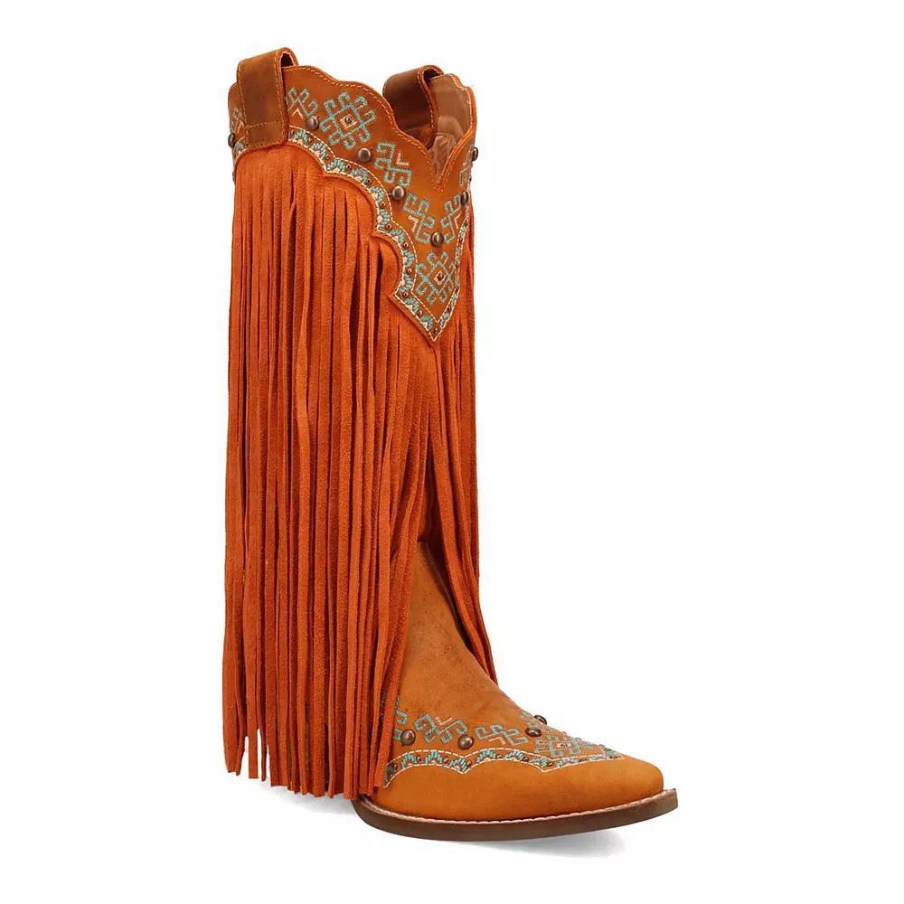 Dingo Tequila Sunrise Women's Suede Boots, Size: 8, Red Product Image