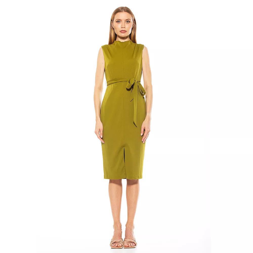 Women's ALEXIA ADMOR Fara Front-Slit Sheath Dress, Size: 8, Green Product Image