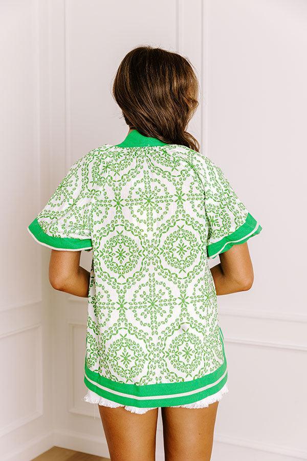 Sunday Hangout Floral Top in Green Product Image