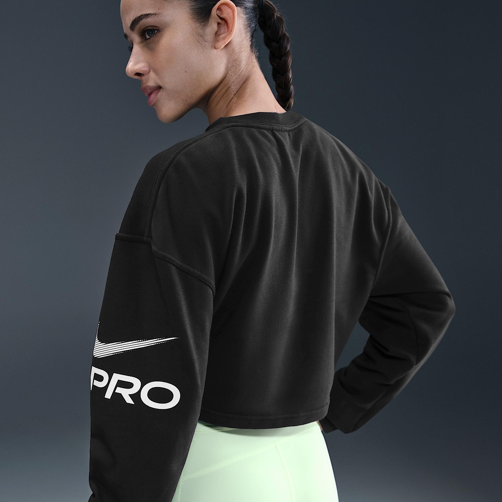 Women's Nike Pro Dri-FIT Loose Crew-Neck French Terry Sweatshirt Product Image