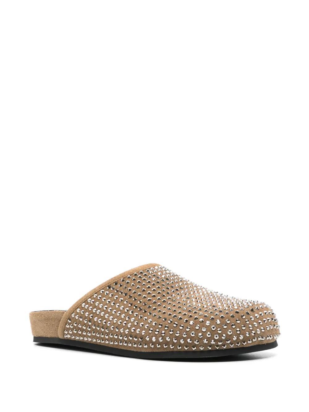 rhinestone-embellished suede mules Product Image