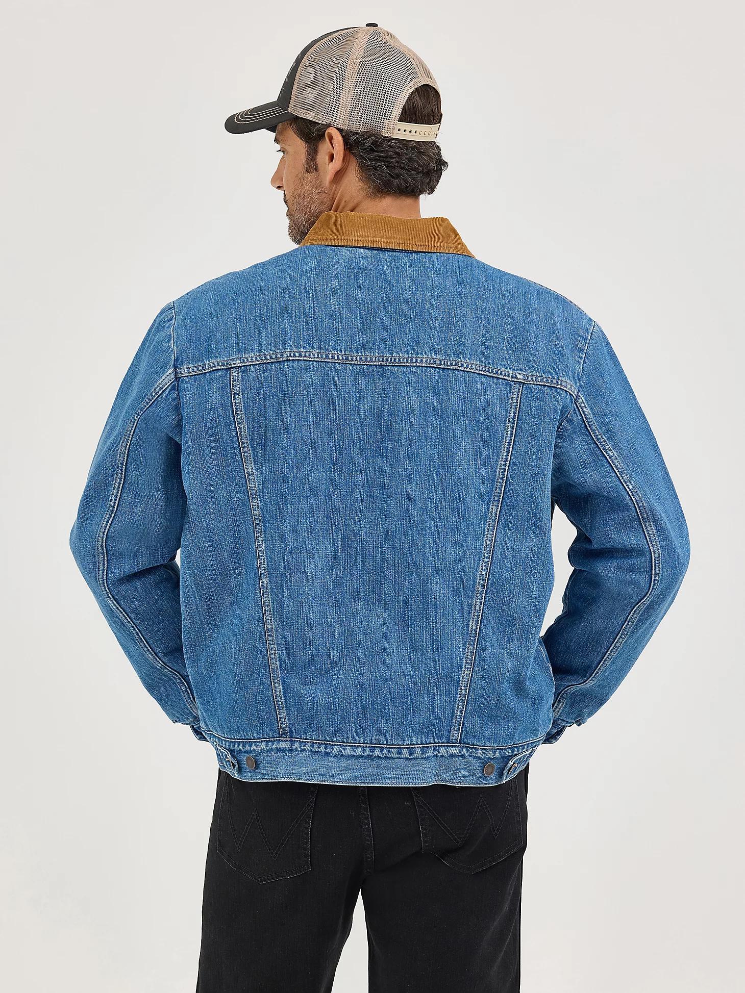Men's Wrangler® Straight Yoke Sherpa Lined Denim Jacket | Men's JACKETS & OUTERWEAR | Wrangler® Product Image