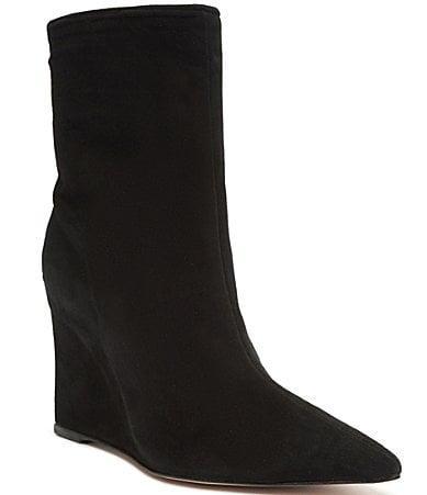 Womens Asya 100MM Suede Wedge Booties Product Image