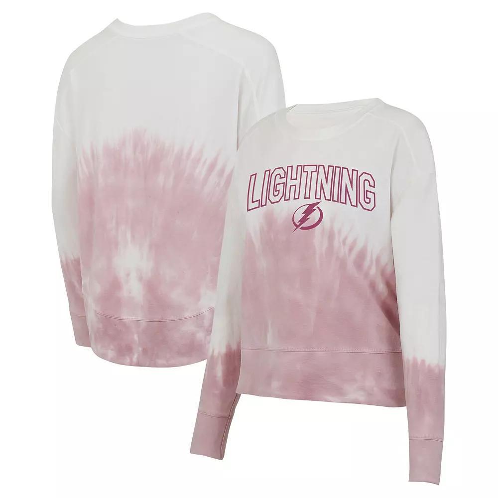 Women's Concepts Sport Pink/White Tampa Bay Lightning Orchard Tie-Dye Long Sleeve T-Shirt, Size: Medium, Lgh Pink Product Image