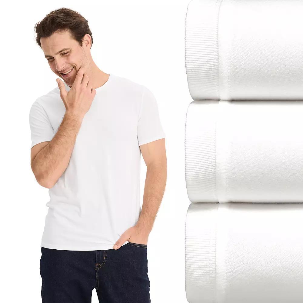 Men's Jockey 3-Pack Cotton Stretch Crew Neck Undershirt, Size: XXL, Black Product Image