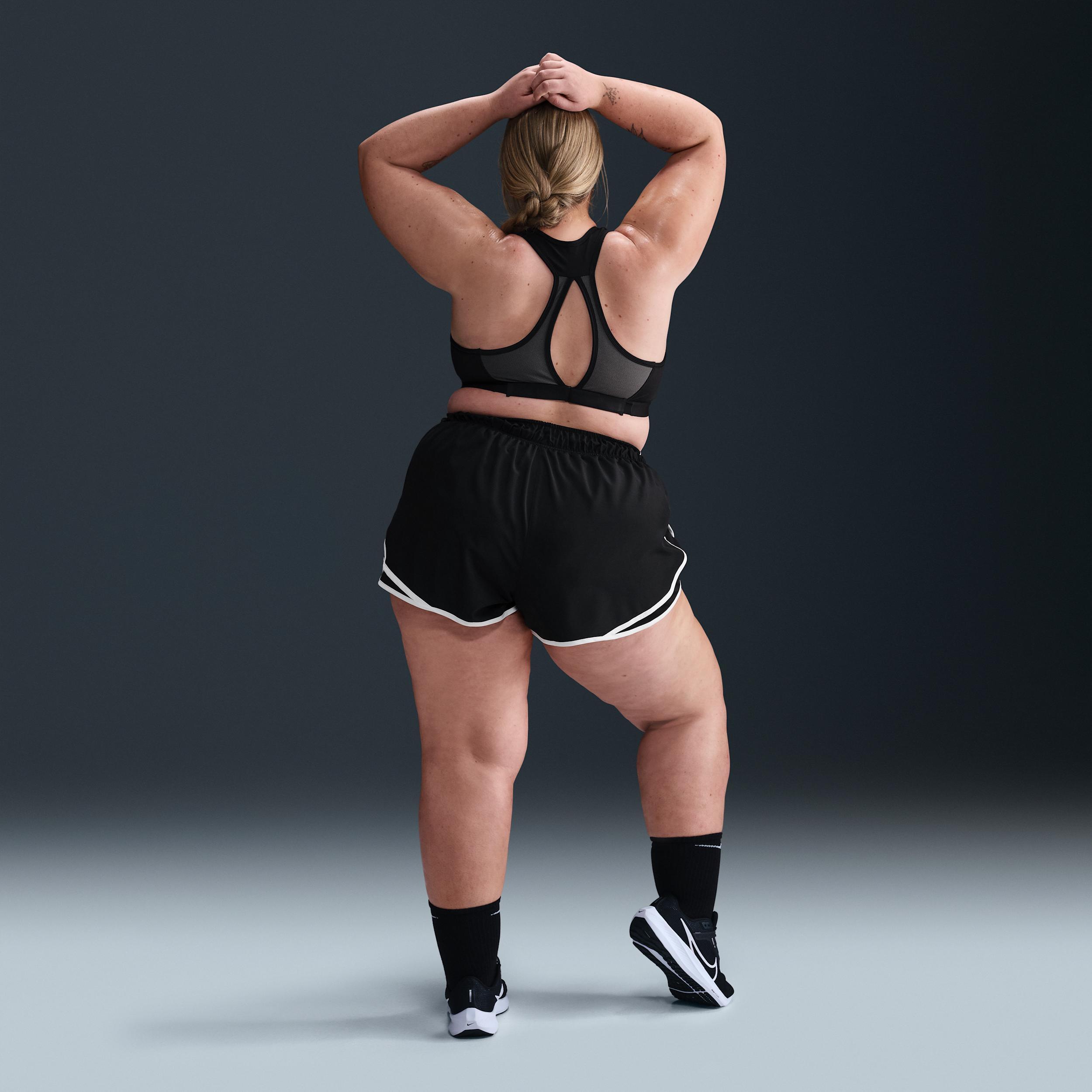 Plus Size Nike Tempo Dri-FIT Mid-Rise 3-in. Brief-Lined Running Shorts, Women's, Size: 1XL, Black White Product Image