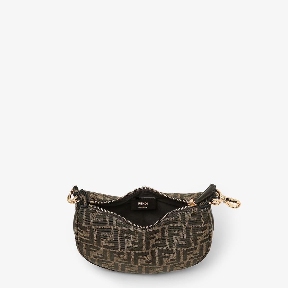 Fendigraphy MiniBrown FF jacquard fabric mini bag Product Image