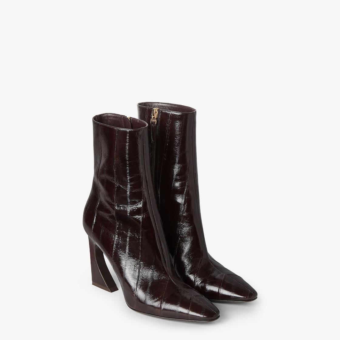 Fendi ArcoBrown hagfish leather ankle boots Product Image