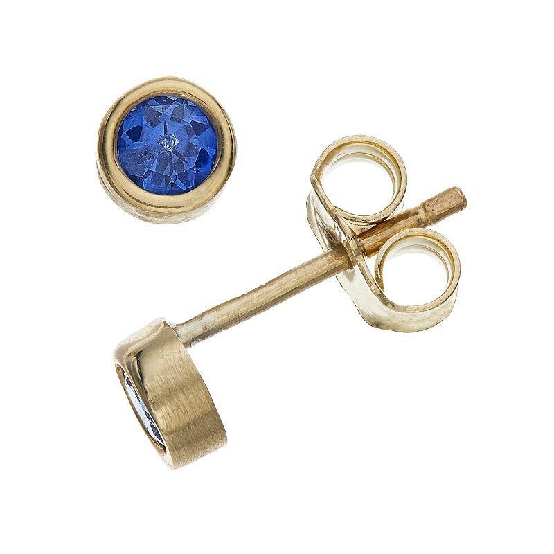 Kristen Kesho 10k Gold Round Birthstone Bezel Stud Earrings, Women's, March Product Image