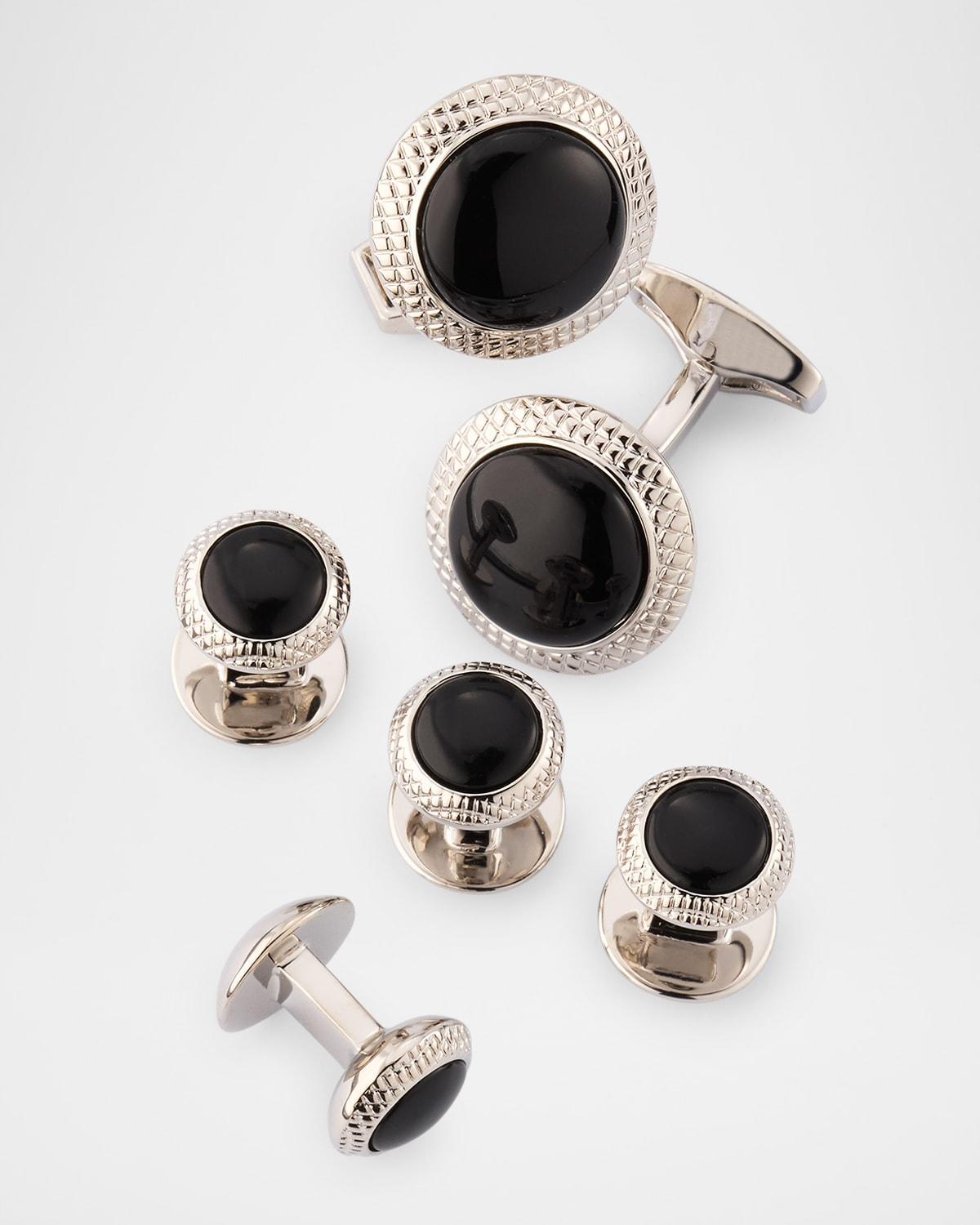 Mens Bullseye Black Onyx Cufflink and Stud Set Product Image