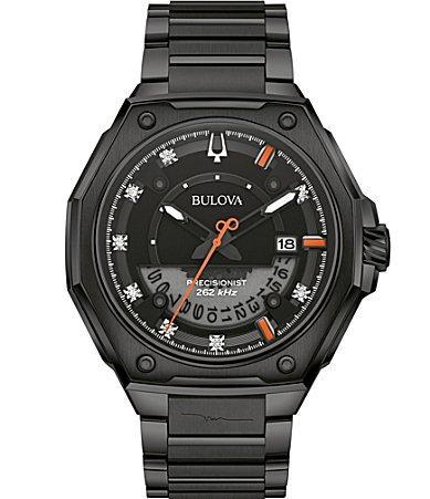Bulova Series X Marc Anthony Mens Diamond Black Stainless Steel Bracelet Watch Product Image