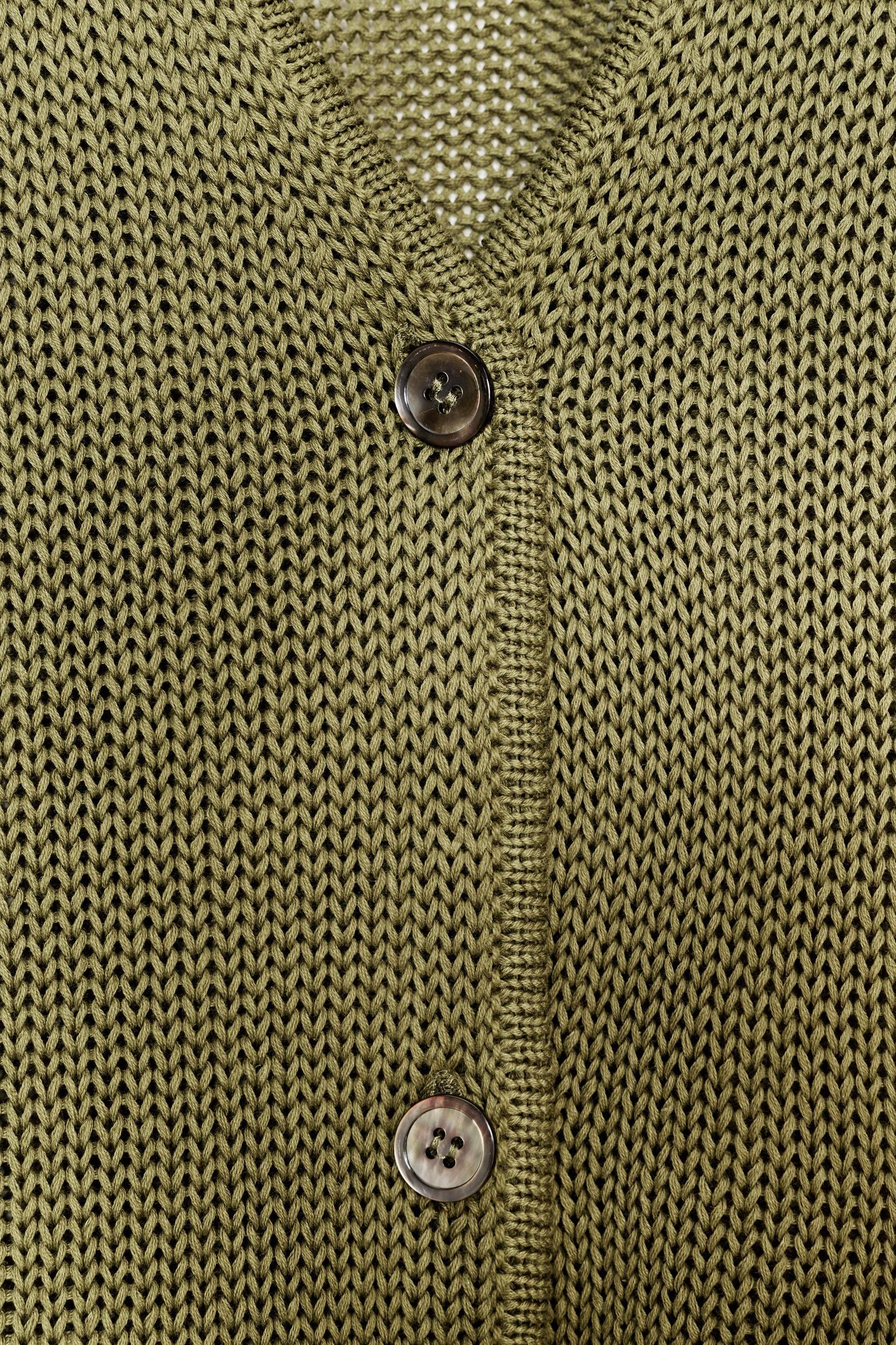 100% COTTON KNIT CARDIGAN Product Image